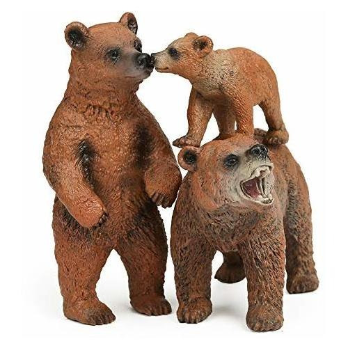 Figurines De Juguetes De Oso Grizzly Set, Animales De Bmrqy