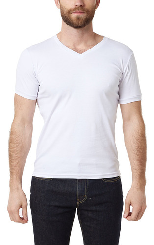 Camiseta Cuello V  Manga Corta Para Hombre Santana