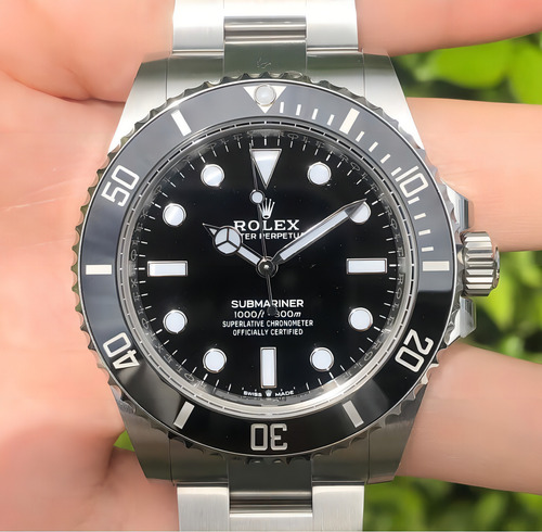 Rolex Submariner No Date Preto Automático Com Caixa E Docs Cor Da Correia Prateado