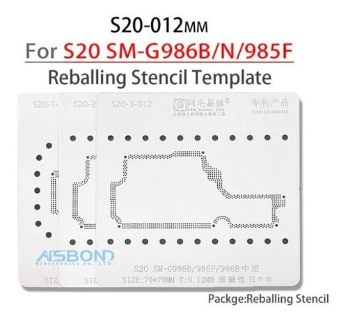 Stencil Amaoe Reballing Samsung S20 G986b 985f  S20-3-012