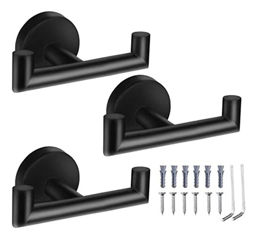 Black Wall Mount Robe, Towel Hooks From B