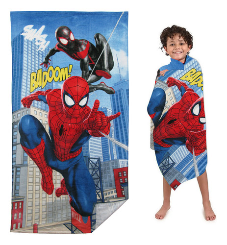 Toalla De Baño Infantil Niño Spiderman Extra Suave Algodón Color Spiderman -54