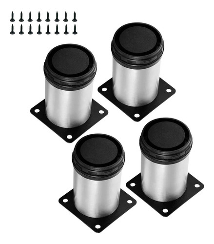 Set De 4 Patas Acero Inox Con Patín Regulador Cocina 10cm