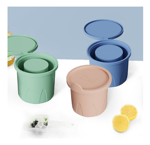 Juego De 3 Moho De Cubo De Hielo Cilíndrico Cilíndrico Hueco