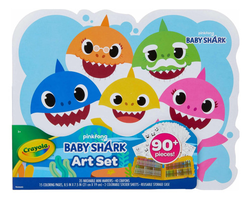 Maletin De Arte Crayola Baby Shark +90 Piezas