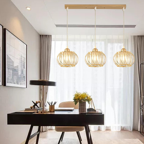 Lámpara Colgante De Cristal De 3 Luces Moderna Ajustable