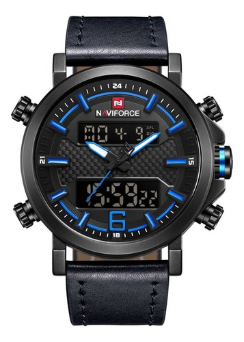 Naviforce Lujo Reloj Militar Digital Analóg Fecha Cronógrafo