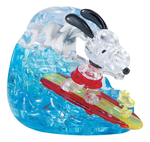 Rompecabezas De Cristal 3d - Peanuts Snoopy Surf: 41 Piezas