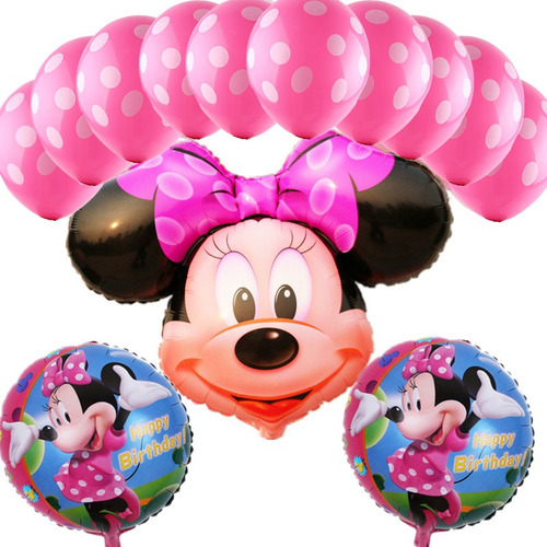 Globos Cara De Minnie - Mickey  Gigantes X 3 Unidades.
