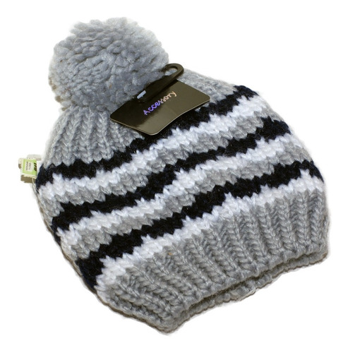 Gorro Bebé Tejido Con Lana Natural Y Forrado Línea Premium