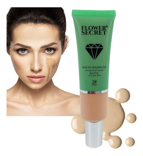 Maquillaje Base Liquida Matte Foundation Cobertura Media Tono Beige 03