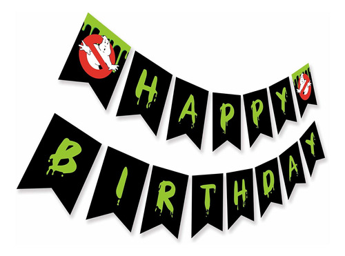 Ghost Busters Inspired Happy Birthday Banner, Horror theme B