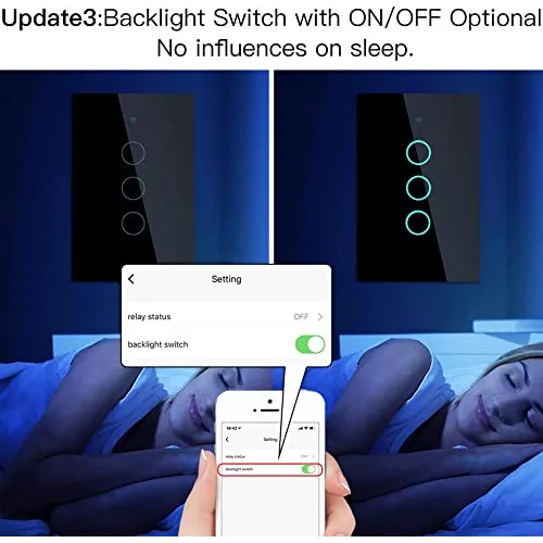 Interruptor De Pared Inteligente Moesgo Wifi, Panel De Vidri