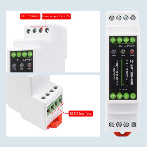 Conversor Serial Waveshare Ttl Para Rs232 Galvânico Para Mon