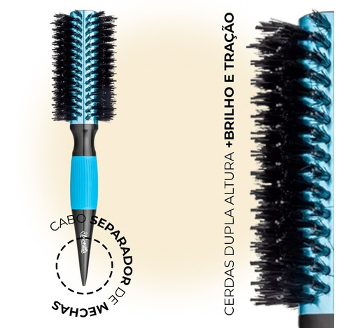 Escova De Cabelo Thermal Metallic Pro Resistant 64mm Azul Pt