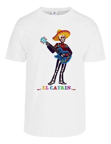 Playera Día De Muertos Catrín Catrina Con Nombre 1pz