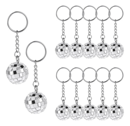20 Llaveros De Bola Espejada De Discoteca 2.20cm