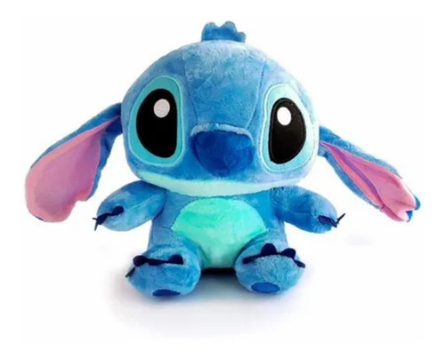 Imagen 2 de 4 de Muñeco Stitch Peluche Liloystitch De Cabezon Celeste Y Rosa