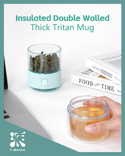 Set De Té De Viaje Zens Modelo Tritan Taza 6.8 Fl Oz Verde C 1-verde Menta