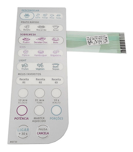 Teclado Membrana Painel Microondas Electrolux Mef33 Original