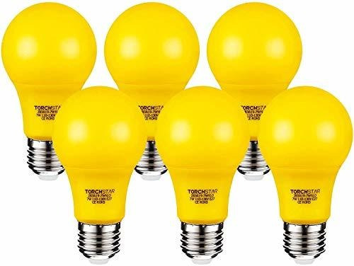 Focos Led - Torchstar 7w Yellow Led A19 Colored Light Bulbs,