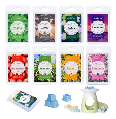 Combo Quemador Sachetero Wax Melt + Pack De Ceras Aromaticas