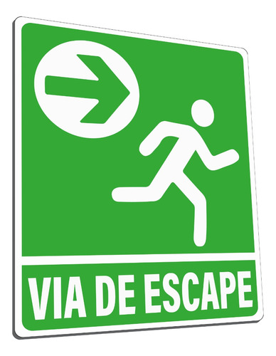 Letrero Vía De Escape Derecha (somos Fábrica) Señalización