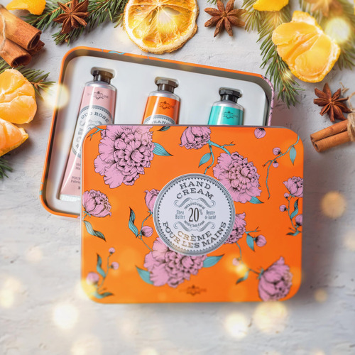 La Chatelaine 20% Shea Butter Hand Cream Tin Gift Set, Organ