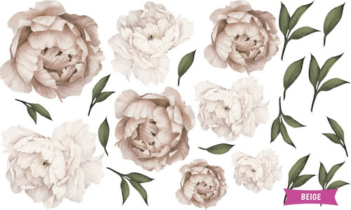 Vinilos Decorativos Pared Flores Peonias Vintage