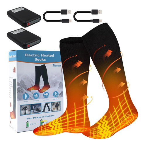 Calcetines Térmicos Eléctricos Heated Socks Modelos Unisex Negro Diseño De La Tela Talle