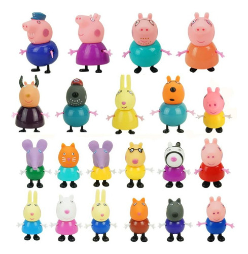 25 Figuras Peppa Pig Set Familia Completa