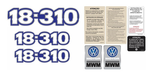 Kit Adesivo Compatível Volkswagen 18-310 Emblema Mwm Cmk88