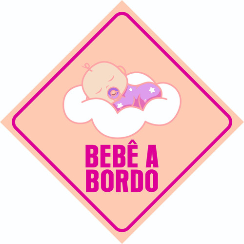 Adesivo De Carro Bebê A Bordo Menina Rosa Externo