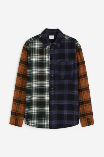 Camisa H&m A Cuadros Azul/verde/marron