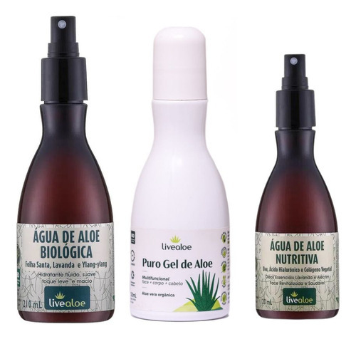 Kit Livealoe Gel Aloe Vera, Água Biológica E Aloe Nutritiva