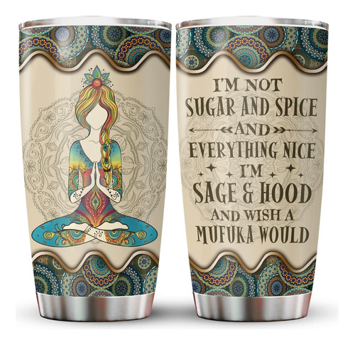 34hd Hippie Gifts, Vaso Hippie Con Tapa De Acero Inoxidable 