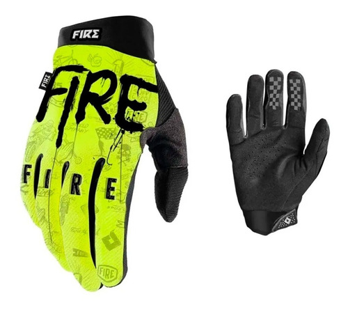 Guantes Fire Alpha Gloves Verde Fluor Motocross