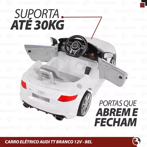 Carro Elétrico Infantil Esporte Branco com Controle Remoto BEL