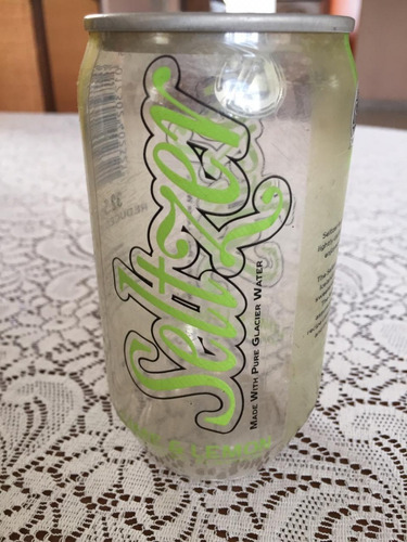Antigua Lata Transparente Refresco Agua Seltzer De Los 80s. (Usado)