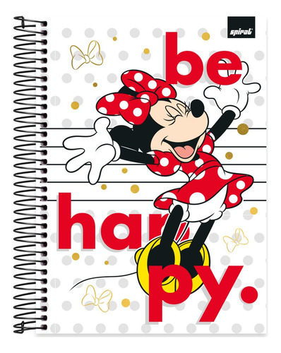 Caderno Universitário Capa Dura 10x1 160 Folhas Minnie