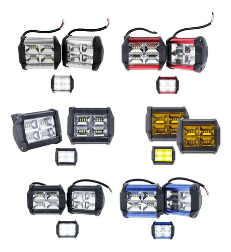 Par Faros 12 Led Dually Estrobo Auto Moto Jeep 4x4 36w