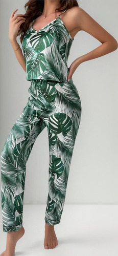 Pijama Pantalón | Sin Mangas | 9042 | Satín
