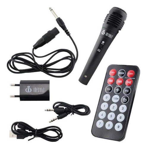 Caixa De Som Bluetooth Amplificada Com Usb Microfone M867bt Cor Preto