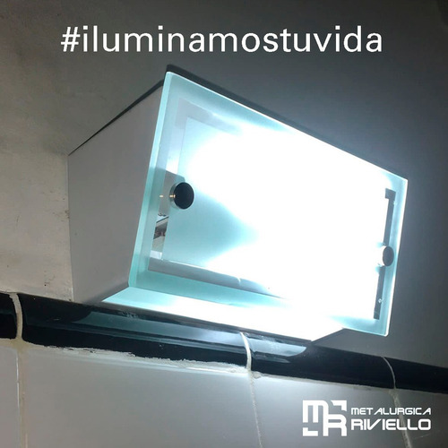 Plafón De Pared Con 2 Vidrios Ideal Para Baño Apto Led O Bc