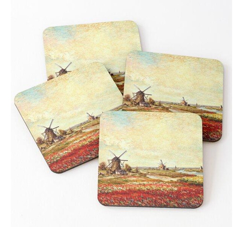Set Posavasos Campo De Bulbos De Molino De Viento - Armonía