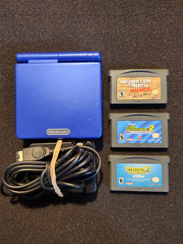 Gameboy Sp Azul Con Juegos Y Cargador