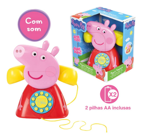 Brinquedo Telefone Peppa Pig Multikids Infantil - Br1318