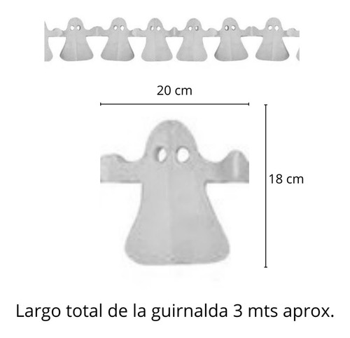 Imagen 7 de 10 de 5 Guirnaldas Halloween Fantasma Calabaza Araña Calavera Deco
