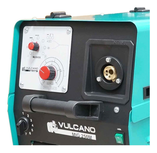 Maquina Solda Vulcano Mig 250 Mono Tocha Reg Press Balmer Cor Azul-turquesa Frequência 50 Hz/60 Hz 220v