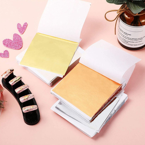 Hojas De Papel De Aluminio De Cobre, Plata Y Oro De Imitació